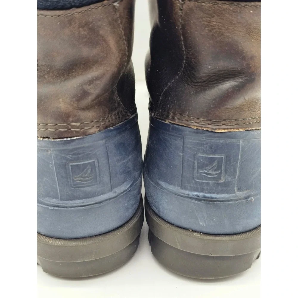 Sperry Duck Boots Men Size 12M Brown Blue  Waterproof STS12127 Leather Upper